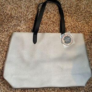 Silver big tote bag